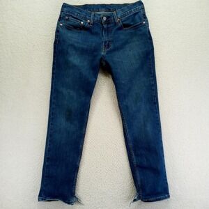 Levi Strauss Co 511 Mens Jeans Dark Wash Slim Fit Size 32x30 Distressed